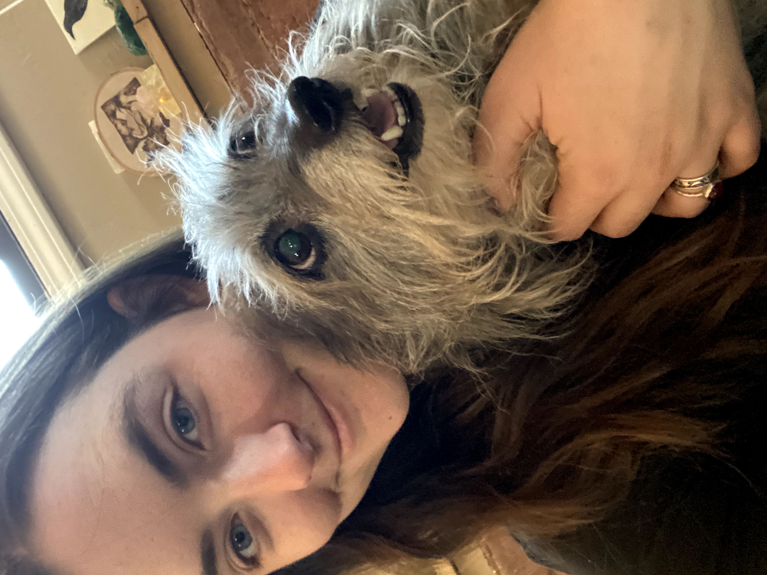 Hannah with her beloved senior dog Leonard